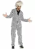 Leg Avenue 8675303007 Beetle Boss Panamahut, Herren, Gestreift, Schwarz (Black, White), (Herstellergröße: LargeUk 14-16)