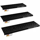 KARAT Stufenmatte aus Gummi - 5er Set - 25 x 65 cm - wetterfeste & Rutschhemmende Treppenstufen Matten - Gummistufenmatte für Außen - Treppenauflage - Antirutschmatte Diamond