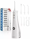 Munddusche Kabellos Elektrischer, 2025 Testsieger, 5 Jet-Tipps und 4 Modi, Zahnpflege und Zahnreinigung Zwischenräume, Mundpflege, Großer Tank, IPX7 Wasserdicht, für Hause und Reisen
