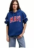 Mavi Damen Logo Hooded Sweatshirt T-Shirt, Navy Peony, M