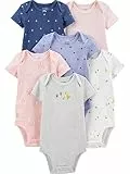 Simple Joys by Carter's Baby Mädchen 6-Pack Short-Sleeve Bodysuit Hemd, Mehrfarbig/Enten/Punkte/Schmetterlinge/Streifen, 0 Monate