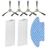 (7 Stück) M210 Ersatzteile kompatibel mit Lefant M210B, M213S, M210S, M210, M213, OKP Life K2, K3, K3A, K4, K5, Roboter-Staubsauger, Zubehör-Set, 2 HEPA-Filter, 4 Seitenbürsten, 1 Wischpad