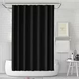 LUKDUNG 180x180 Badevorhang, Duschvorhang Anti-schimmel in Badezimmer, Vorhang für Badewanne Dusche aus Kunststoff Wasserdicht Waschbar, Waschbar PEVA Shower Curtain mit 12 Duschvorhangringe Schwarz