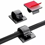 60 Stück Kabelhalter, Outdoor Kabel Clips Kabelführung Organizer Kabelclips Selbstklebend Kabelklemmen Kabelmanagement Dekoration Haken Draht Halter für Kabelbefestigung Lichterkette - Schwarz