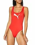 PUMA Damen Swimsuit Badebekleidung, Rot, M EU