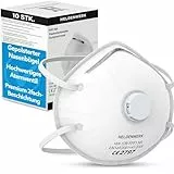 HELDENWERK Atemschutzmaske im 5er, 10er oder 20er Set - Atemmaske - Perfekt anpassbare FFP1 Mundschutz Maske - Feinstaubmaske, Staubschutzmaske für Schleifen etc