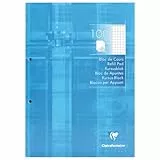 Clairefontaine 5815Cpack Un lot de 5 Blocs de Cours Encollés Perforés Bleu Ciel - A4 21x29,7 cm - 200 Pages Petits Carreaux avec Marge - 90 g - Couverture Carte Pelliculée