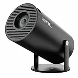 LQWELL HY300 PRO Mini Beamer, 4K 1080P Unterstützung, mit Android 11, WiFi 6, Bluetooth 5.0, unterstützt Airplay & Miracast, tragbarer Heim- und Outdoor-Beamer, für Android/iPhone/PC/Mac, Schwarz