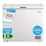 Comfee RCC201WH6(E) Gefriertruhe/82 kWh/Jahr/85cm hoch/200L/Inverter-Kompressor/41dB Geringe Lautstärke/Geeignet für verschiedene Einsatzszenarien/Einstellbarer Temperaturregler/Weiß