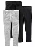 Simple Joys by Carter's Mädchen 3-Pack Leggings, Schwarz/Grau, 4-5 Jahre (3er Pack)