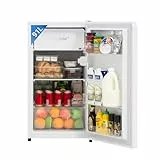 Techomey Kühlschrank 90L, Mini Kühlschrank Weiß, Kühlschrank klein mit Umkehrbare Tür, 39dB kleiner kühlschrank leise für Küche,Büro,Schlafzimmer,kleine Wohnungen, Hotels,0-10℃