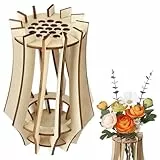 Xialvyu 3D Vase Holz, kleine Vasen für Tischdeko, Holzpuzzle Blumenstrauß Flasche als Zimmer- oder Schreibtischdek, DIY Bouquet Vase für künstliche Rosen, Kirschblüten, Sonnenblumen, Tulpen