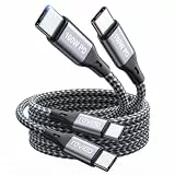 RAVIAD 100W USB C Kabel 2M 2Stück, PD Schnellladekabel USB C auf USB C, Nylon Geflochten USB C Ladekabel für iPhone 17 17e 16 16e 15 Pro Max, iPhone Air, Samsung Galaxy S26 S25, MacBook Air, Pad Pro