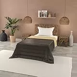 Italian Bed Linen Sommer bettdecke Basic, einfarbig, Mikrofaser, Braun/Creme, 200x240cm