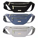 Stück Bauchtasche 3 Pcs Damen Wasserdicht Hüfttasche Outdoor Sport Wasserdicht Hüfttasche, Verstellbarer Gurt Hüfttasche (Schwarz,Grau, Blau)