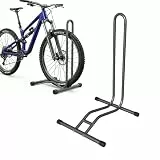 Relaxdays Fahrradständer, 29 Zoll, Reifenbreite bis 6,5 cm, Vorder- & Hinterrad, Boden, 1 Fahrrad, Radhalter, anthrazit