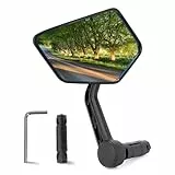 Arkham Fahrradspiegel Schlagfestes Echtglas HD Extra Große Spiegelfläche, Fahrrad Spiegel für Links Lenker 15-20mm,Rückspiegel für E-Bike Universal Fahrradrückspiegel klappbar