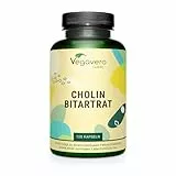 Cholin Bitartrat Kapseln | Hochdosiert: 1400 mg Cholin-Bitartrat pro Tag | 4 Monate Vorrat | Deutsche Produktion | Laborgeprüft | Ohne Zusätze | 120 Stück | Vegan von Vegavero