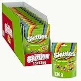 Skittles Crazy Sours, saure und vegane Kaubonbons, 15er Pack (15x136g)
