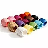Raffiabast-Papierband, Set für Bastelarbeiten, Geschenkverpackungen, 15 Rollen, 15 Farben