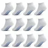 HYCLES Baby Nicht-Silp-Griff Socken für Jungen Mädchen 12 Paare Kleinkind Anti-Rutsch Knöchel Socken für 1 Jahre - 3 Jahre