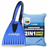 LICARGO Eiskratzer mit Messingklinge & Scheibenschwamm - kratzt schnell & mühelos - langlebiger Eiskratzer Auto Messing Scheibenkratzer Auto