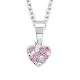Prinzessin Lillifee Kinder-Kette mit Anhänger Herz 925 Silber rhodiniert Kristall mehrfarbig 38 cm - 2013171, Lila, Einheitsgröße