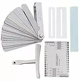 Walfront Gitarren Tool Set, String Action Gauge mit Sander Radius Gauge, String Action Ruler Griffbrettschutz für Gitarren und Bass Setup