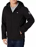 Tommy Hilfiger Herren Soft Shell Water Resistant Hooded Jacket Übergangsjacke, Schwarz, L