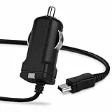 subtel® KFZ Ladegerät 1.1m 1A / 1000mA kompatibel mit Garmin Edge, Drive, DriveAssist, DriveSmart, Nüvi, Oregon, eTrex, GPSMAP 5V Mini USB 24V 12V Stecker Auto Ladekabel KFZ Netzteil Autolader