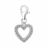Quiges Charms Anhänger Versilbert Herz Versilbert Damen Schmuck für Bettelarmband