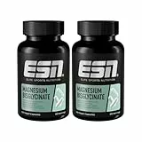 ESN Magnesium Caps, 2 x 120 Kapseln, 194 mg Magnesium pro Tagesportion - Magnesiumbisglycinat-Kapseln, Support für Energiehaushalt, hohe Bioverfügbarkeit - Made in Germany