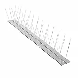 Windhager Vogel- & Taubenabwehr Classic, Vogelabwehr, Taubenabwehrspitzen, Taubenspikes Set aus Edelstahl-Leiste und Edelstahl-Spikes, 5,8 x 60 x 11 cm, 07130, metallic