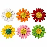 Pilikoll 6 Stück Emaille Blumen Brosche Emaille Daisy Brosche Gänseblümchen Brosche Emaille Anstecknadel Geschenk Brosche Pins für Pullover, Schals, Schals, Kleider, Anzüge, Taschen, Rucksäcke