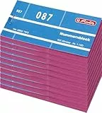 Herlitz Nummernblöcke 1-1000/892703 105x50 mm sortiert Inh.1x10Stück (Rot)