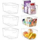 Stebopum 6 Stück Aufbewahrungsbox Kunststoff, Plastikkorb mit Griff, geeignet für Aufbewahrungsbox Küche, Aufbewahrung Badezimmer,Speisekammer