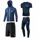 MEETYOO Kompressionsshirt Herren, Leggings Sport Laufhose Funktionsshirt Männer Jacke Kompressionshose Funktionswäsche für Running Gym Fitness