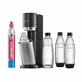 SodaStream Wassersprudler DUO mit Quick-Connect CO2-Zylinder| inkl. 2x 1L Glasflasche und 2x 1L FUSE Kunststoffflasche (spülmaschinengeeignet) | Farbe: Titan