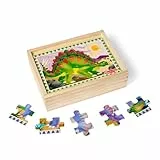 Melissa & Doug Holzpuzzle ab 3 Jahre Dino Motive | Dinosaurier Puzzle | Dino Puzzle ab 3 Jahre | Dinosaurier Spielzeug Junge & Mädchen | Puzzle Dinosaurier mit großen Teilen | Lernspiele ab 3 Jahre