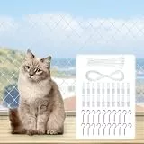 URAQT Katzennetz für Balkon, 4x3m Nylon Katzenschutznetz, Katzennetz Ohne Bohren, Katzengitter Fenster, Katzenschutznetz für Katzen zur Sicherung von Balkon, Terrassen, Fenstern, Dachluken, Türen