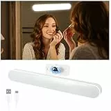 Collazoey LED schminktisch beleuchtung, 4000mAH LED Spiegelleuchte, with Three Colour Temperatures, USB-C, Abnehmbare 360°Drehung Spiegellampe, Touch Dimmable,for Cupboards, Desks, Mirror, Wall