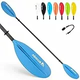 Abahub 2teilig Kajak Paddel Carbon 230cm mit Paddelleine für Kajakfahren Ruderboot Kanusport, Carbonschaft Schwarz/Weiß/Rot/Blau/Grün/Orange/Gelbes Kunststoffblatt