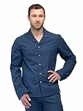 greenjama Herren Pyjama-Hemd Pyjamaoberteil, Ultramarine, L