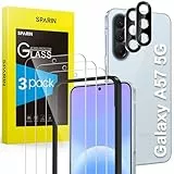 SPARIN für Samsung Galaxy A57 5G Panzer Schutz Glas, 3 Stück Schutzfolie und 2 Stück Kameraschutz mit Montage Rahmen, 9H Härte, Anti-Bläschen,HD-Klar