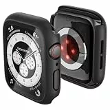 Spigen Thin Fit 360 Hülle mit Displayschutz und wasserdichtem Ring kompatibel mit Apple Watch SE3/SE2/SE 44mm - Schwarz