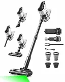 VACTechPro Akku Staubsauger kabellos F02 Lite,550W/50kPa akkustaubsauger mit 8‑stufigem Filtersystem, Selbststehend für Böden/Teppiche/Tierhaare