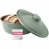Romertopf Brottopf Rund Ø 30cm - Brotkasten Grün aus Keramik - Atmungsaktiver Tontopf für langanhaltende Frische von Brot und Brötchen