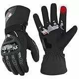 KEMIMOTO Winter Motorradhandschuhe, geprüfte Motorradhandschuhe,Motorrad Handschuhe Winter, Touchscreen Handschuhe, Wasserdicht, für Motorradfahren, Skifahren, Roller