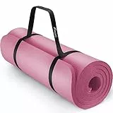 TRESKO Yogamatte Phthalatfrei - Gymnastikmatte rutschfest, Pilatesmatte Fitnessmatte mit Tragegurt, 185x60 & 190x100 cm (Rosa, 190 x 100 x 1,5 cm)