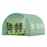 VOUNOT® Gewächshaus Foliengewächshaus Winterfest Tomatenhaus Folientunnel, 3x3x2m 9m²
